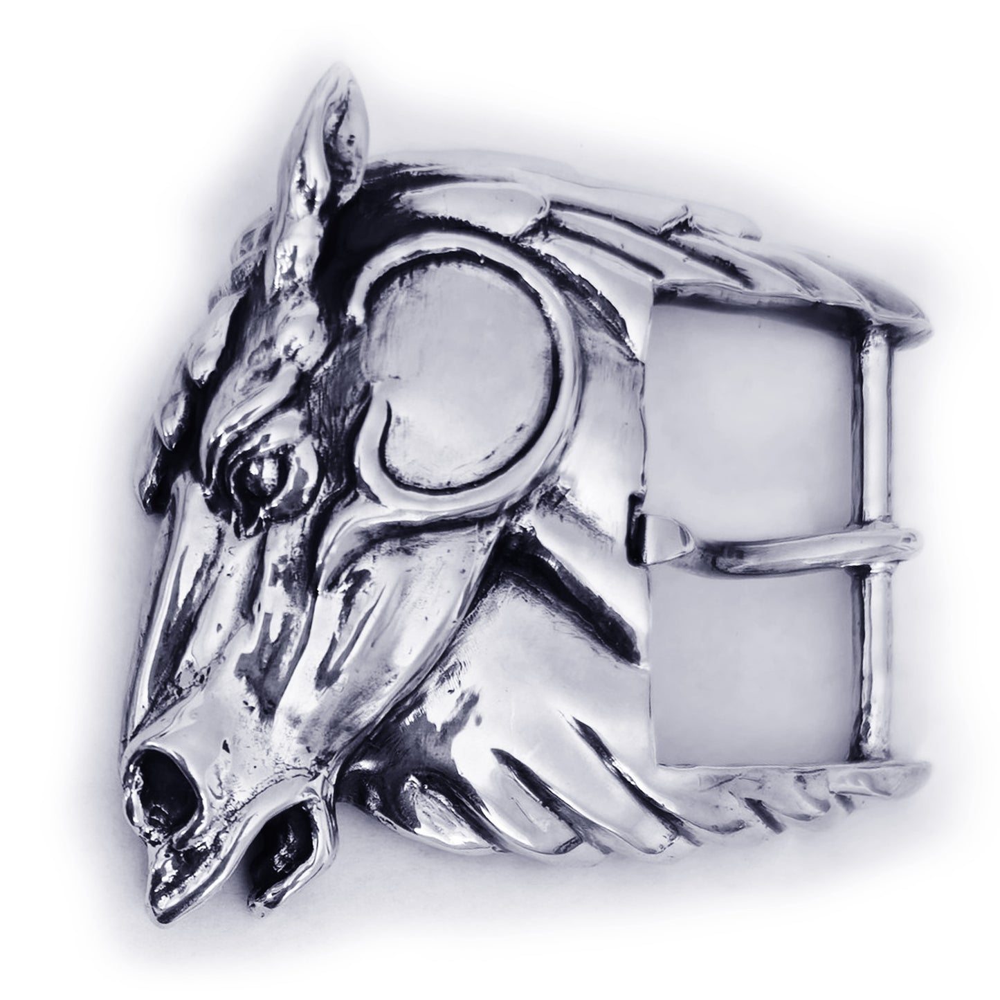 Horse Head Sterling Silver Belt Buckle