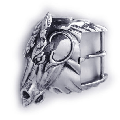 Horse Head Sterling Silver Belt Buckle