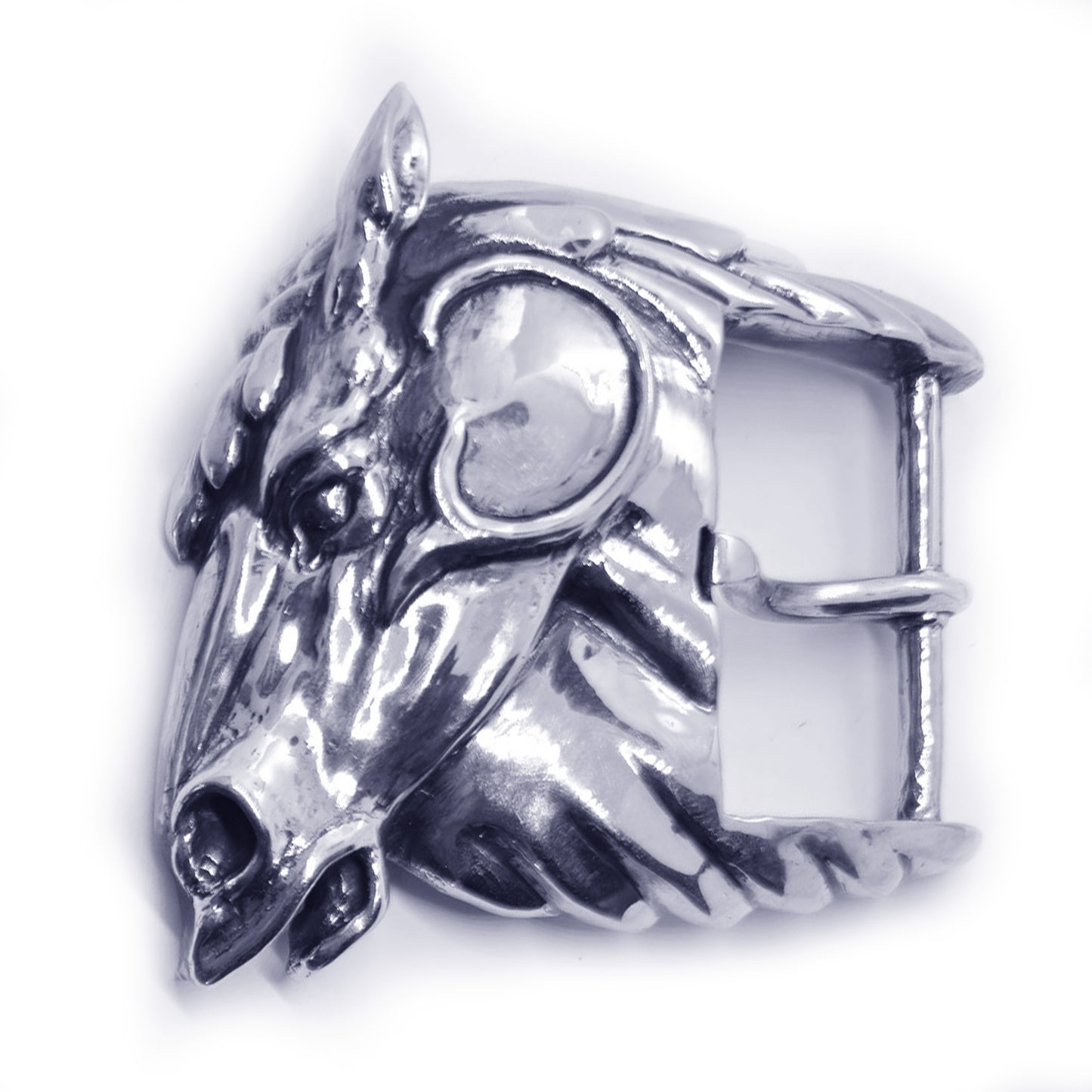 Horse Head Sterling Silver Belt Buckle