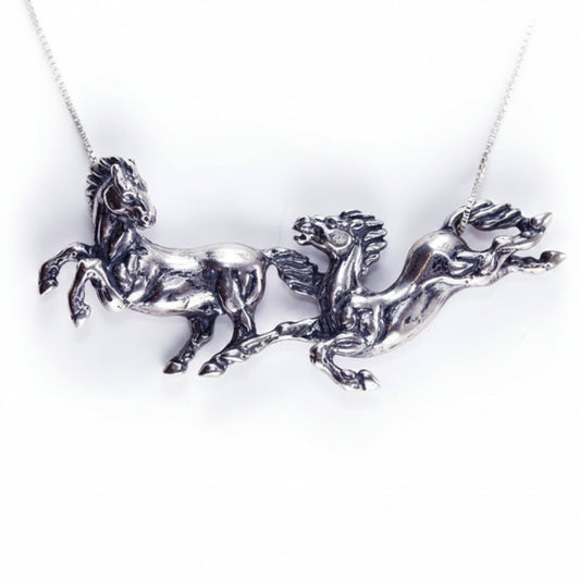 Horses Love sterling Silver Pendant