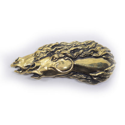 Horses Couple Running Bronze Belt Buckle