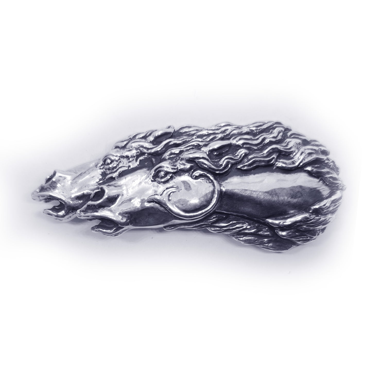Horses Couple Running Sterling Silver Belt Buckle