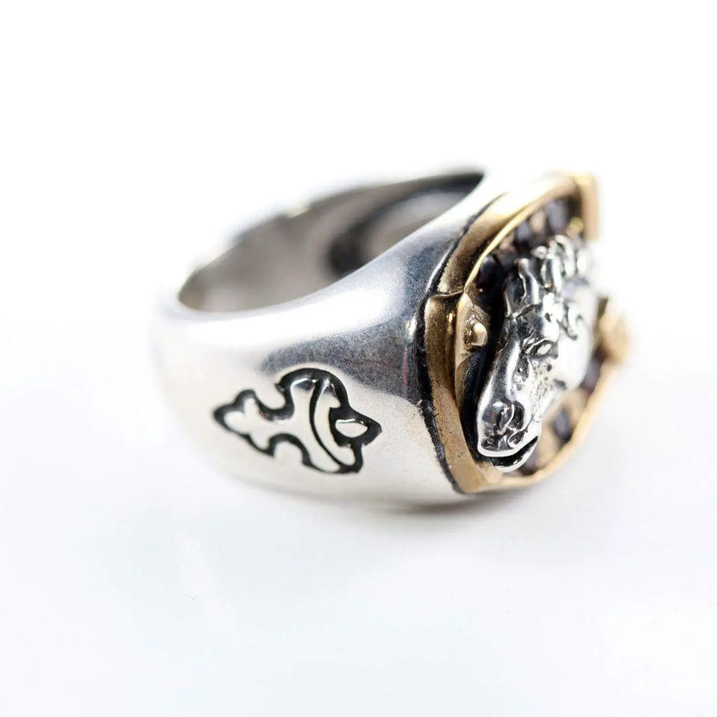 Horseshoe Sterling Silver Bronze Ring