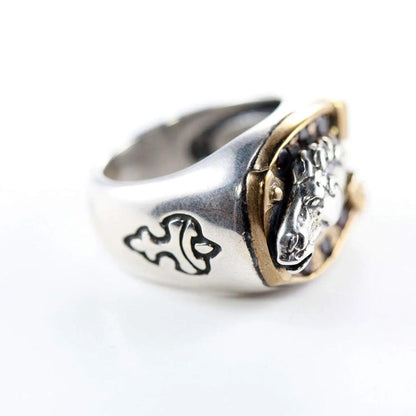 Horseshoe Sterling Silver Bronze Ring