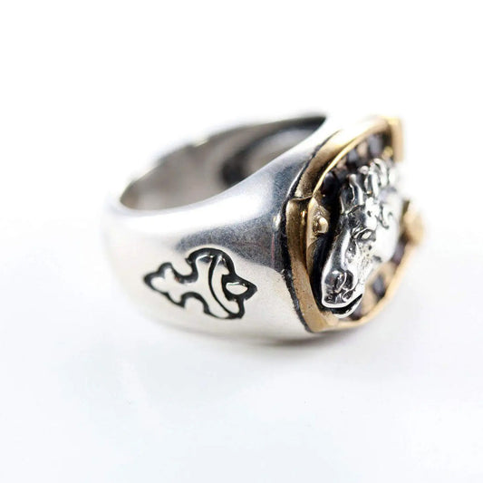 Horseshoe Sterling Silver Bronze Ring