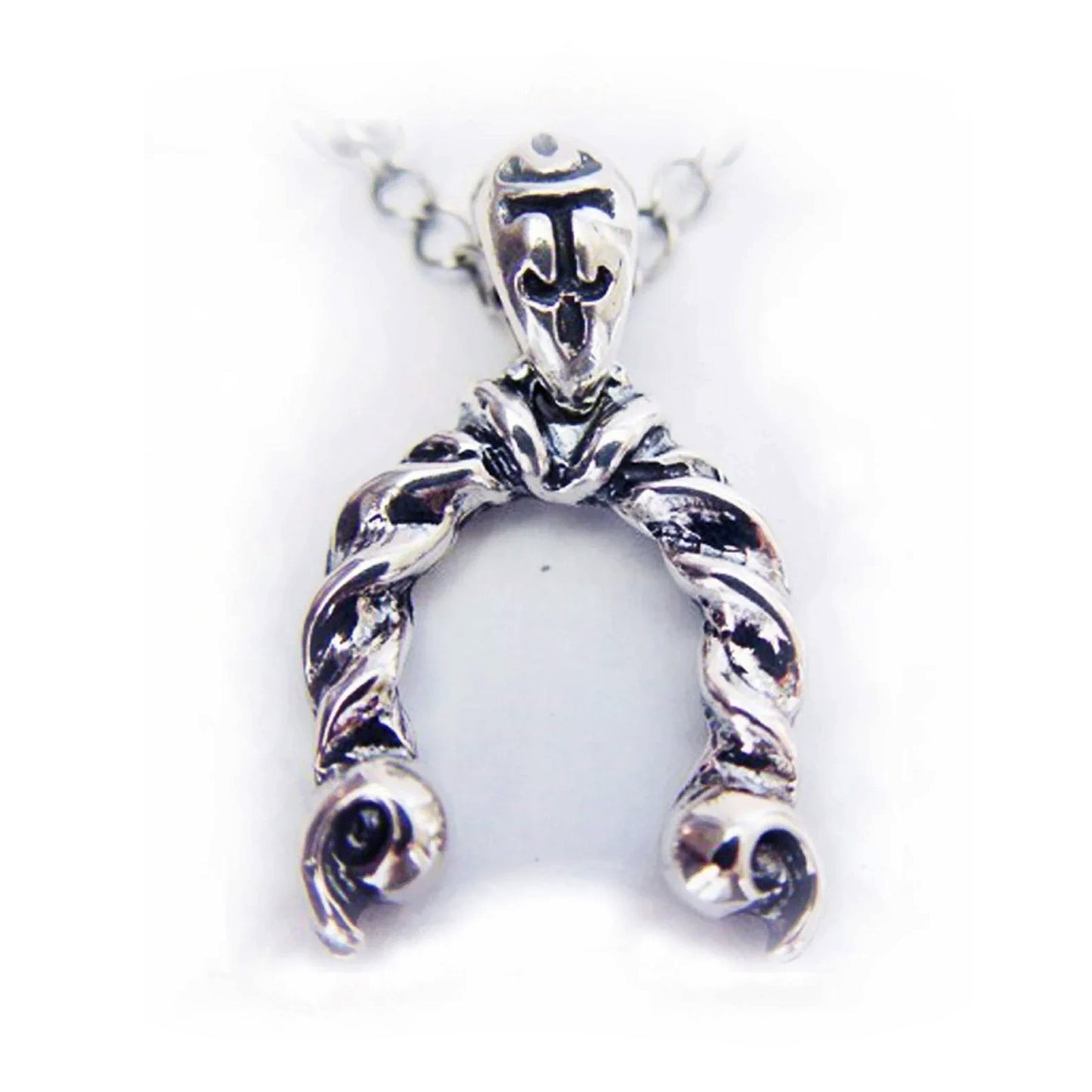 Horseshoe Sterling Silver Pendant, Antique Finish