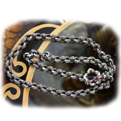 Imperial Rose Small Link Sterling Silver Necklace