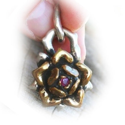 Imperial Rose Sterling Silver Pendant with Ruby Stone