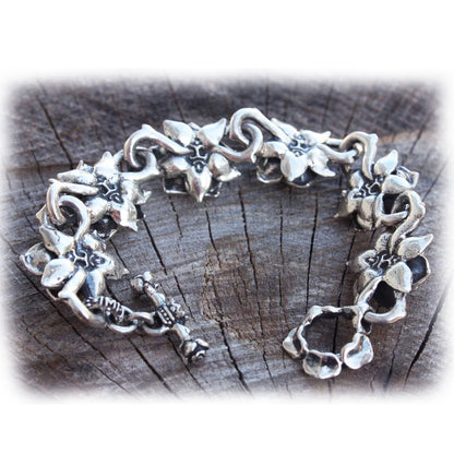 Imperial Rose Silver and Bronze Combination Bracelet with Rubies