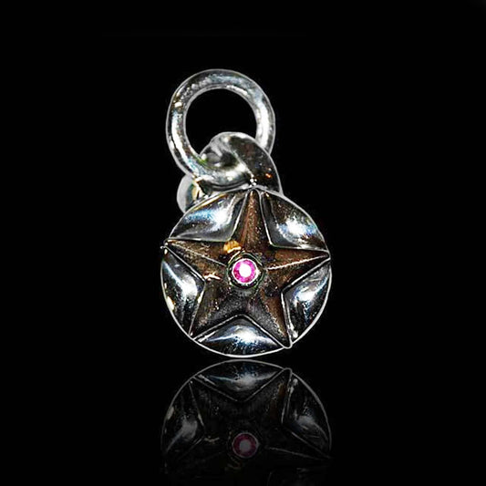 Imperial Rose Small Combo Silver and Bronze Star Pendant with Ruby