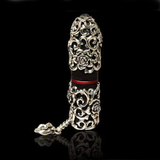 Imperial Rose Sterling Silver Sleeve Flask for M A C Lipstick