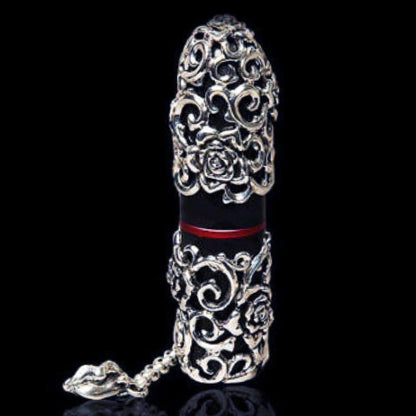 Imperial Rose Sterling Silver Sleeve Flask for M A C Lipstick