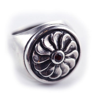 Infinity Sterling Silver Ring with Black Onyx
