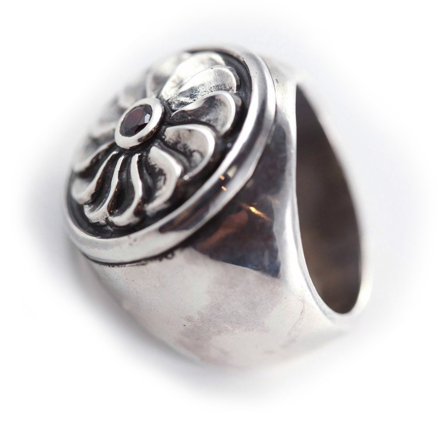 Infinity Sterling Silver Ring with Black Onyx