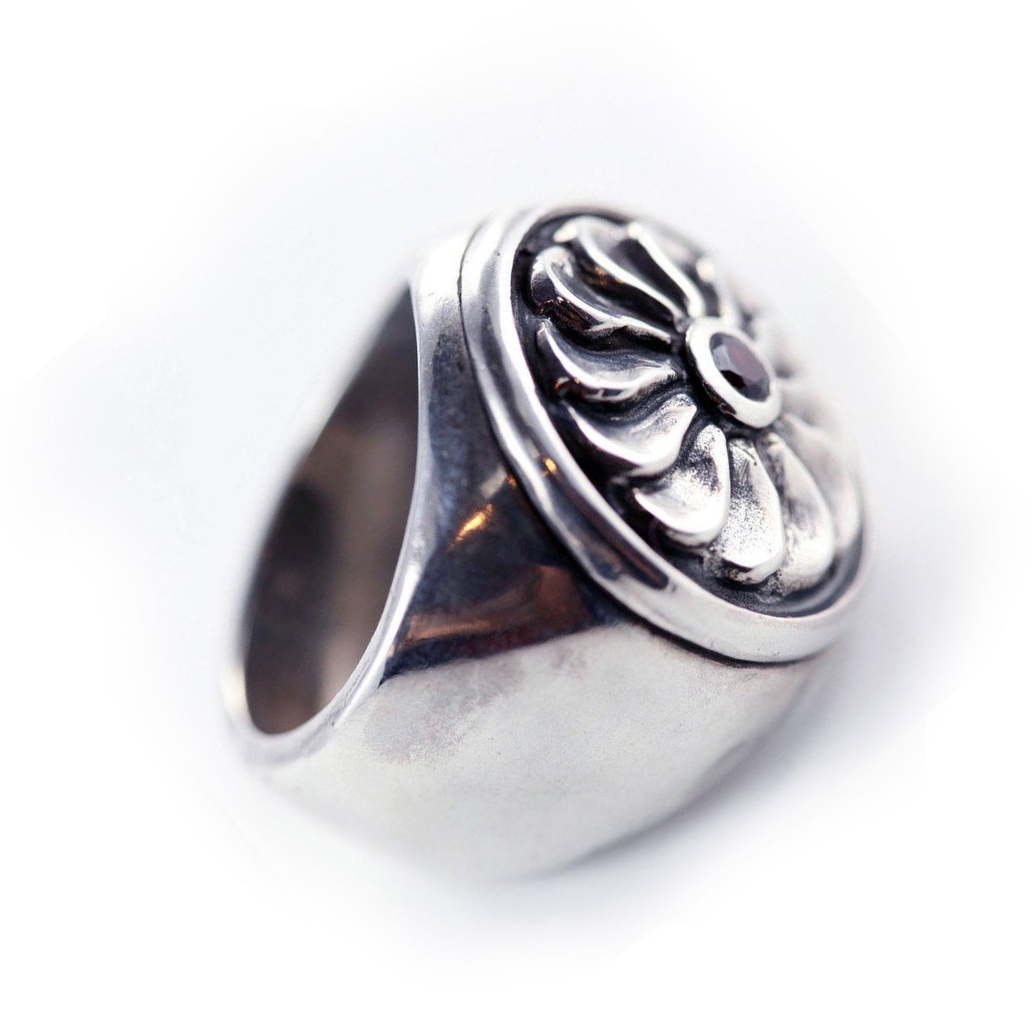 Infinity Sterling Silver Ring with Black Onyx