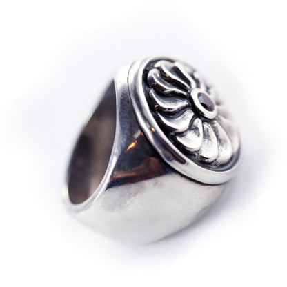 Infinity Sterling Silver Ring with Black Onyx