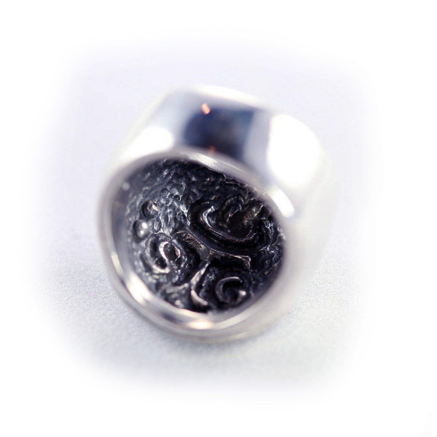 Infinity Sterling Silver Ring with Black Onyx