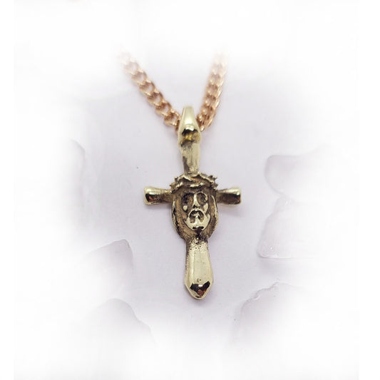 Jesus Christ With Small Cross 18Kt Gold Pendant