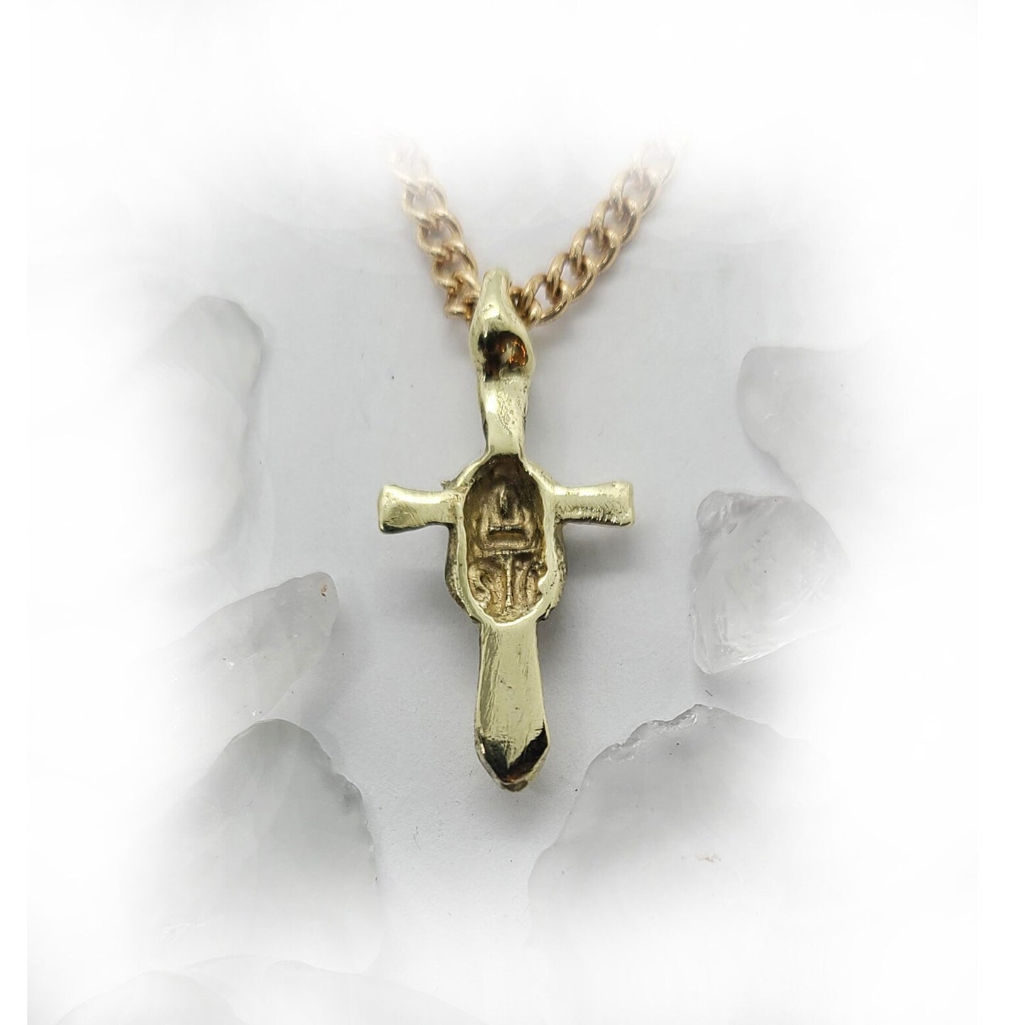 Jesus Christ With Small Cross 18Kt Gold Pendant