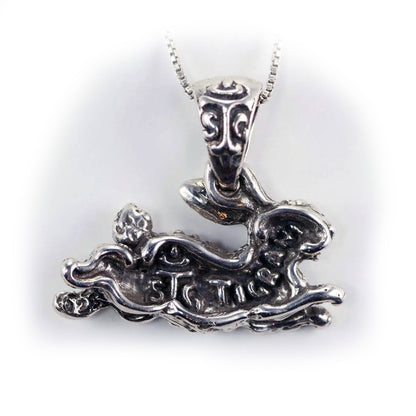 Jumping Rabbit Sterling-Silver Pendant