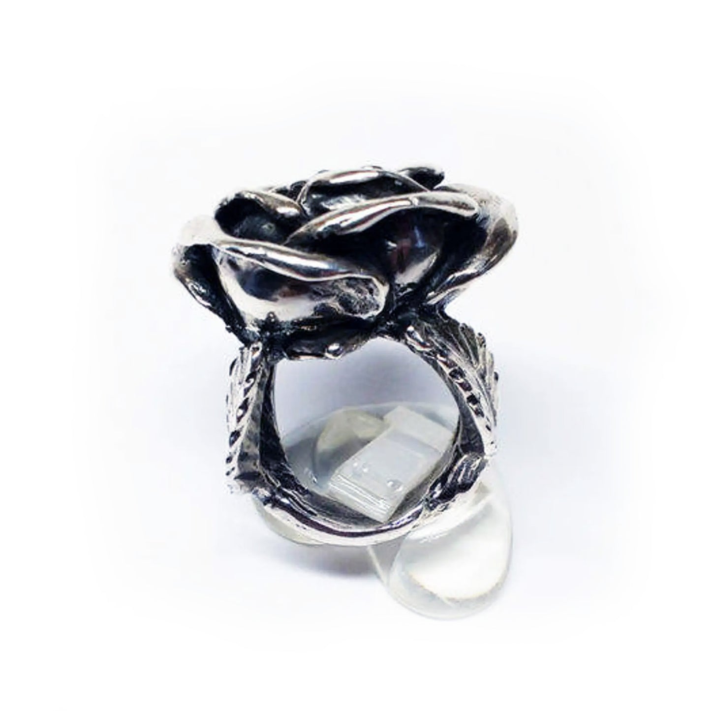 June Birth Flower Rose Silver Ring V1