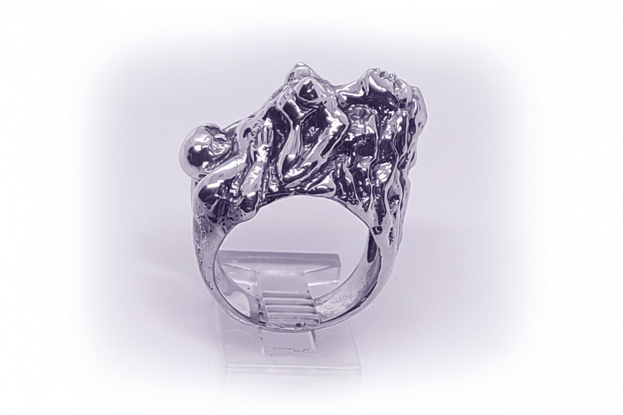 Kama Sutra Good Job XXX Sterling Silver Erotic Ring