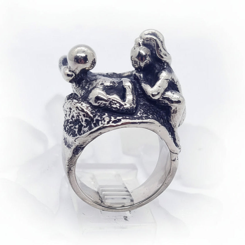 Sexy Kama Sutra Sterling Silver Erotic Ring