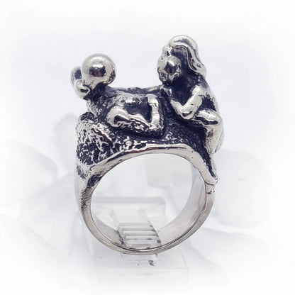Sexy Kama Sutra Sterling Silver Erotic Ring