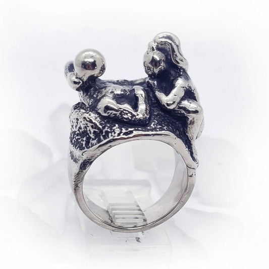 Sexy Kama Sutra Sterling Silver Erotic Ring
