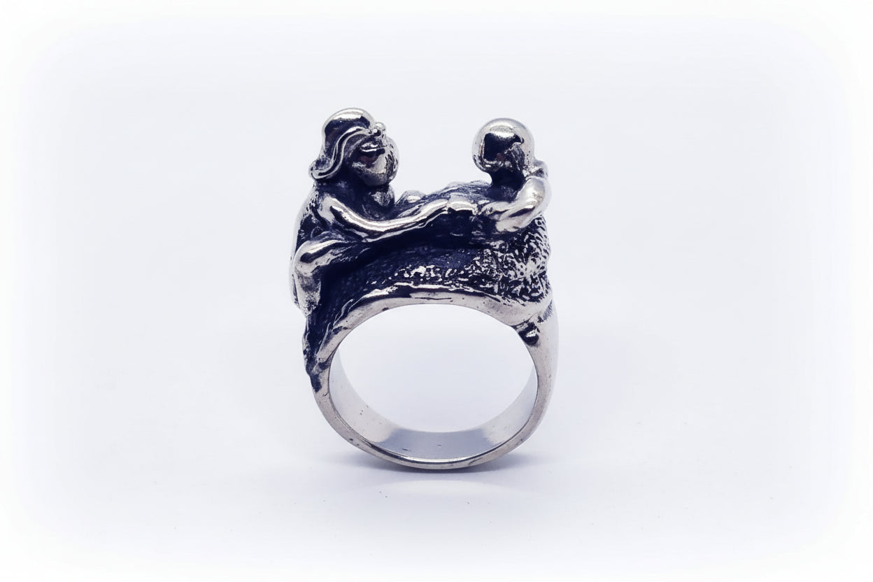 Sexy Kama Sutra Sterling Silver Erotic Ring