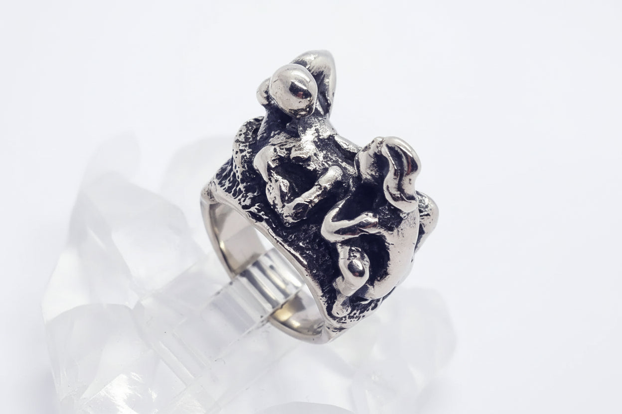 Sexy Kama Sutra Sterling Silver Erotic Ring