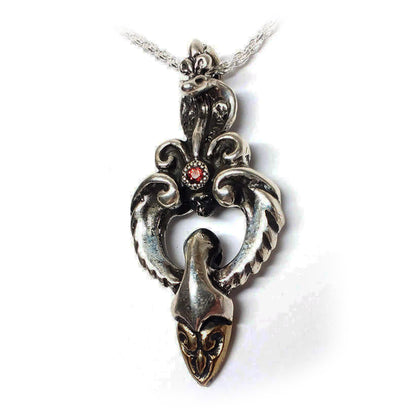 King Cobra Silver bronze Pendant with Ruby Stone