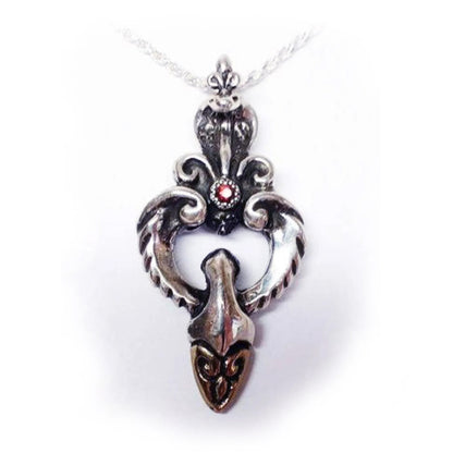 King Cobra Silver bronze Pendant with Ruby Stone