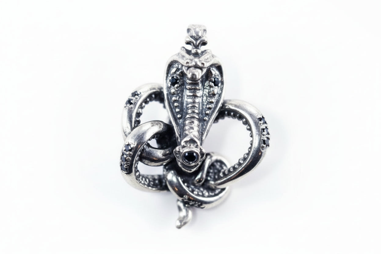 King Cobra Sterling Silver Pendant
