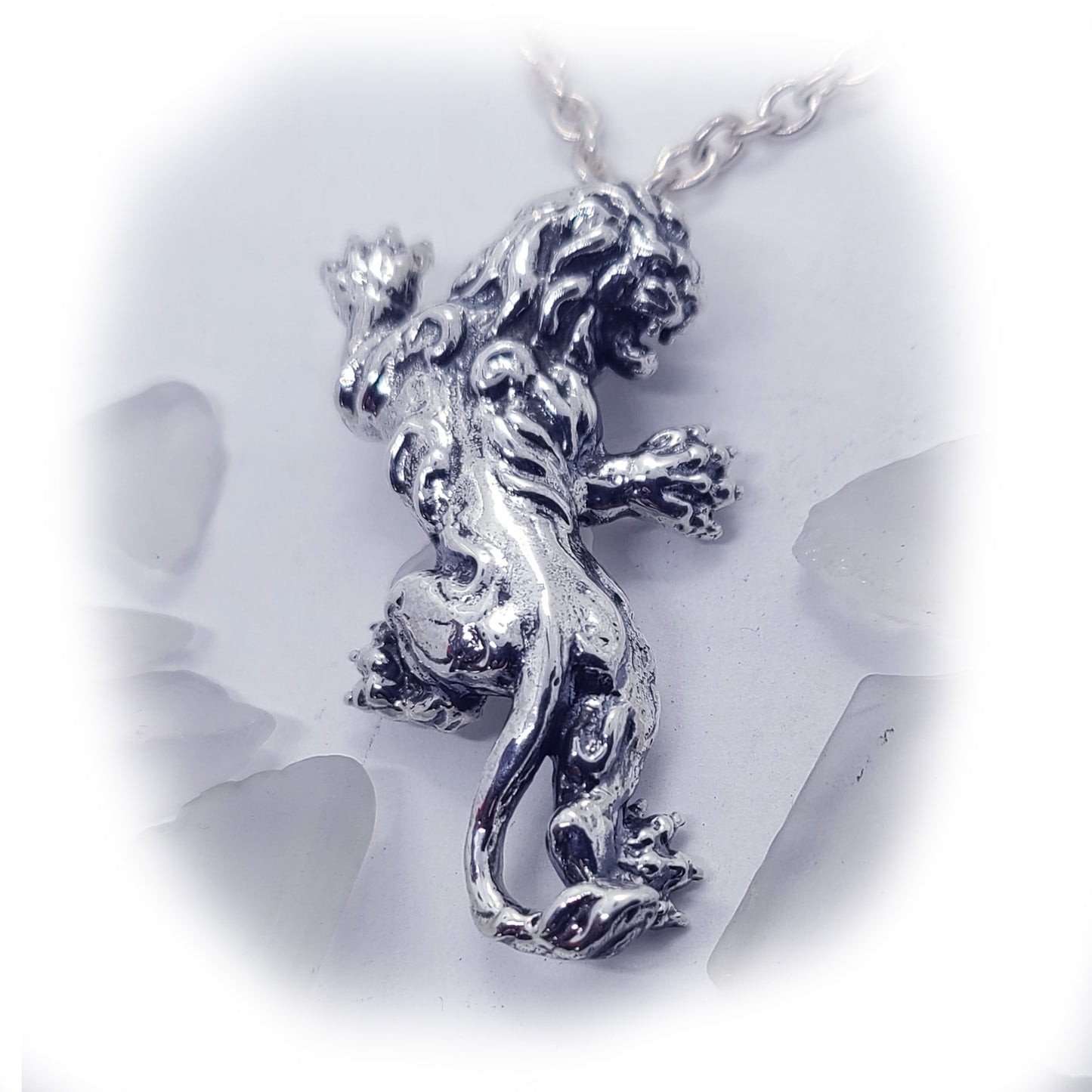 King Lion Sterling Silver Pendant V4