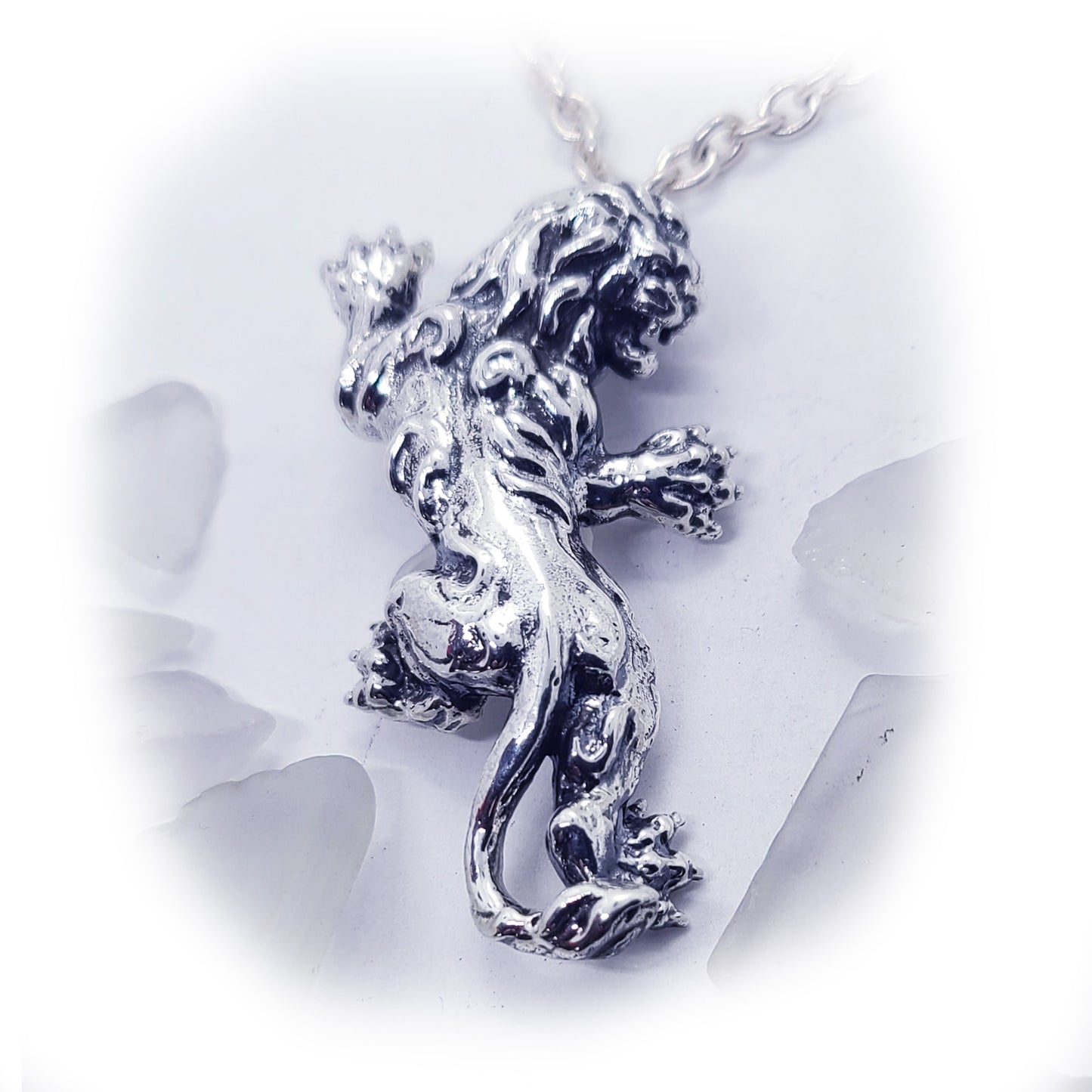 King Lion Sterling Silver Pendant V4