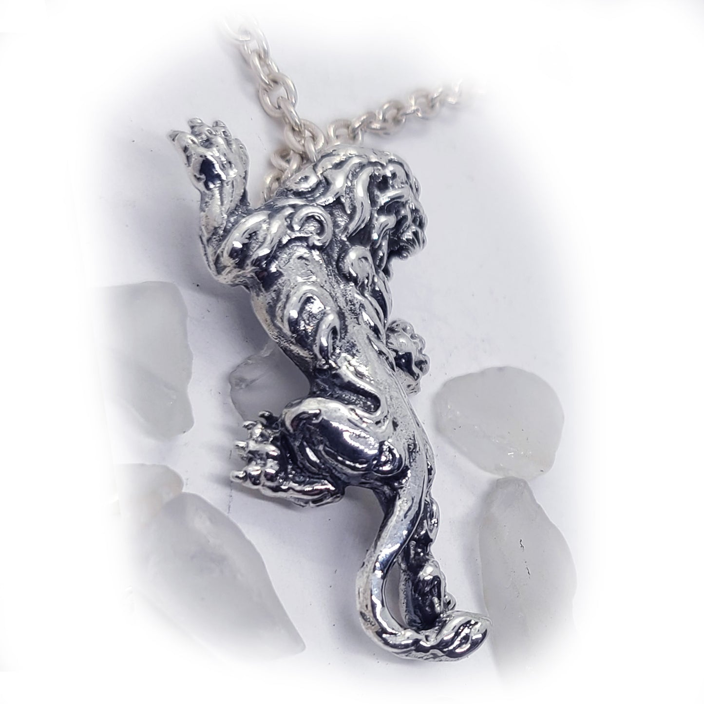 King Lion Sterling Silver Pendant V4