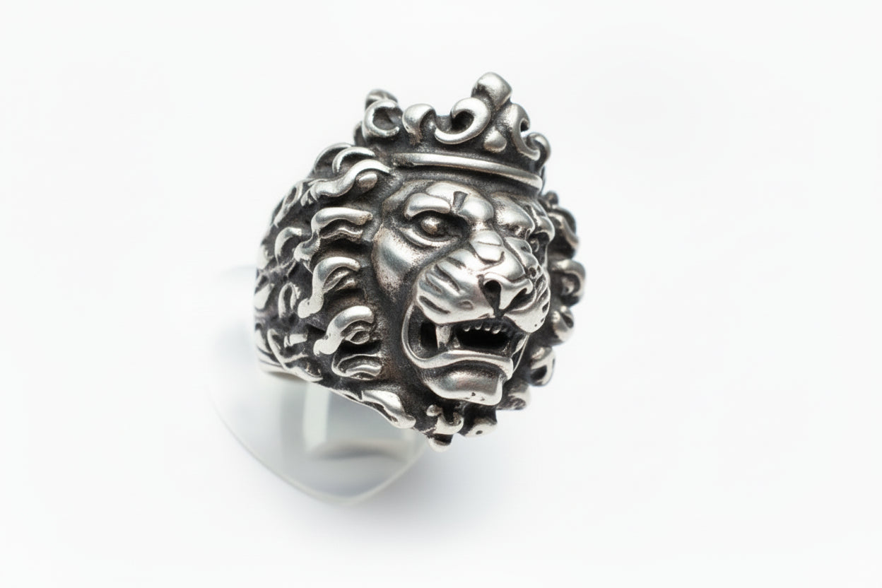 King Of Lions Sterling Silver Ring