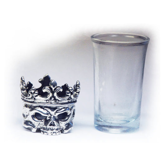 Sterling Silver King Skull Shot Glass