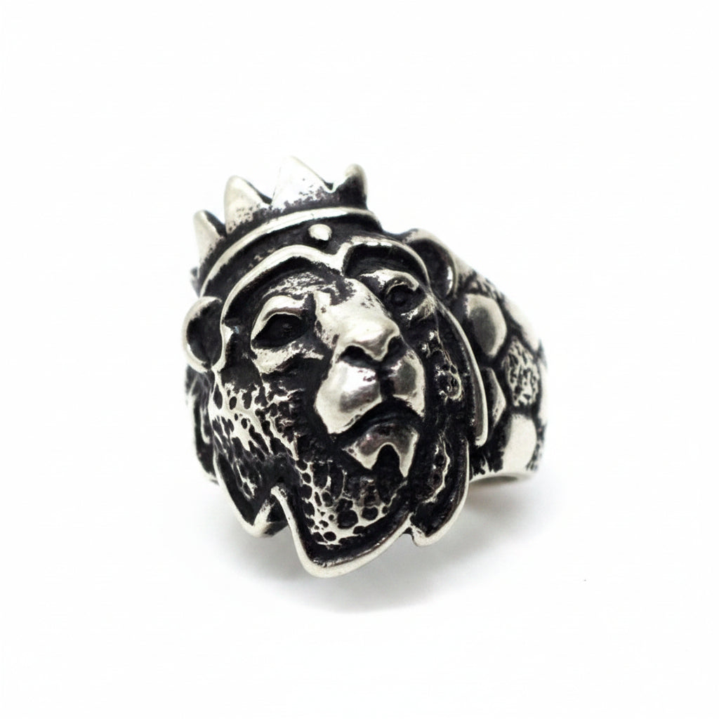 King of Soccer Football Lion Sterling Silver Ring
