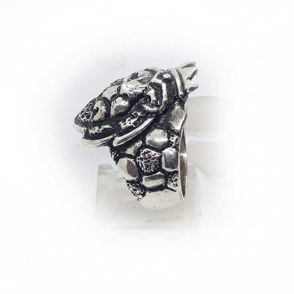 King of Soccer Football Lion Sterling Silver Ring