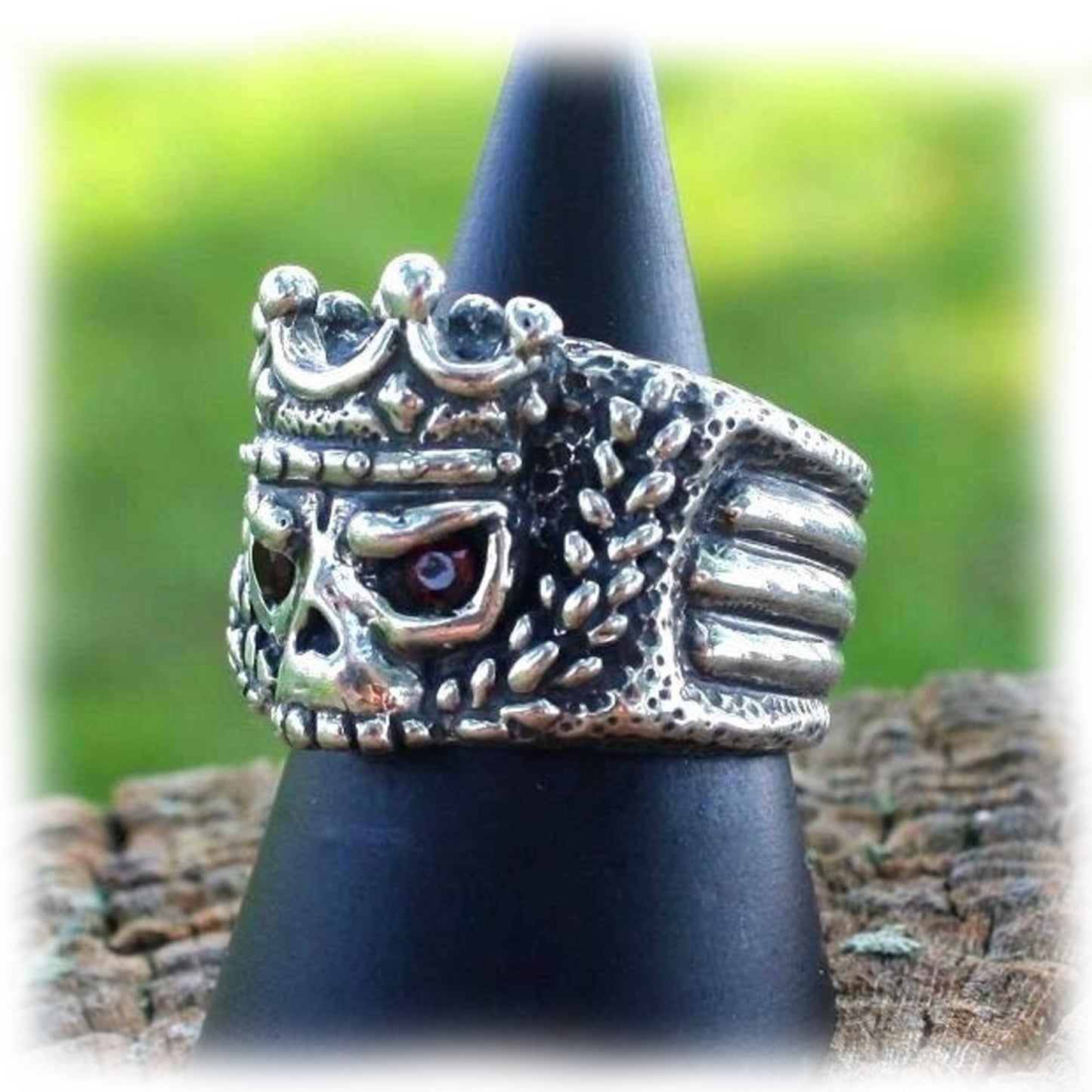 King's Skull Sterling Silver Ring