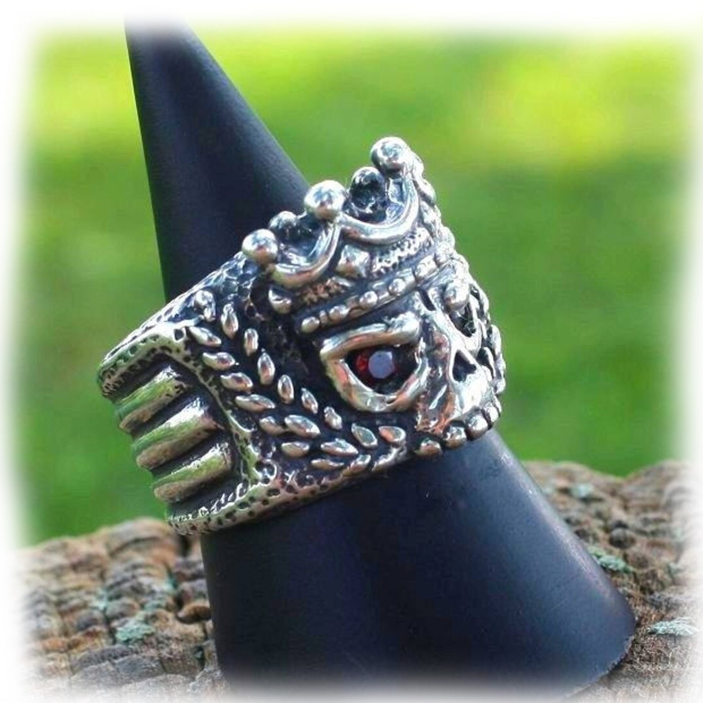 King's Skull Sterling Silver Ring