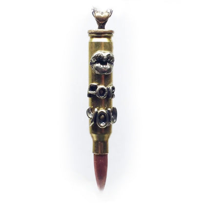 “Kiss For You” Love Bullet Silver Pendant