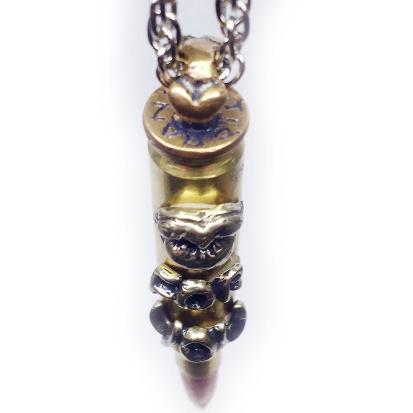 “Kiss For You” Love Bullet Silver Pendant