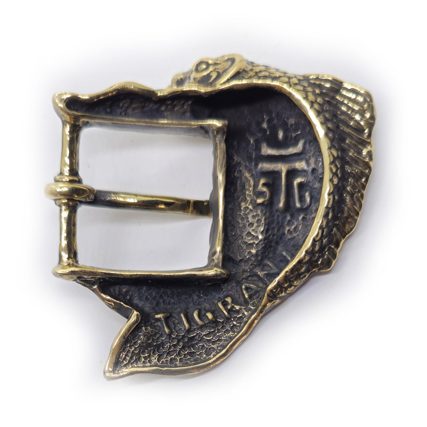 Koi Fish Swimming Brass Belt Buckle
