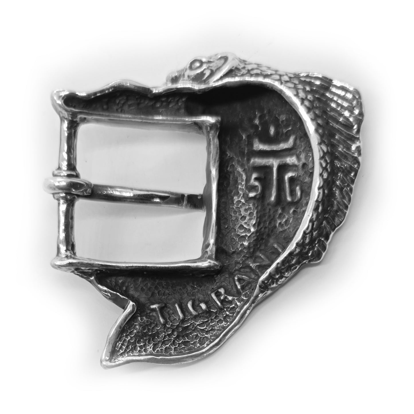 Koi Fish Swimming Sterling Silver Belt Buckle