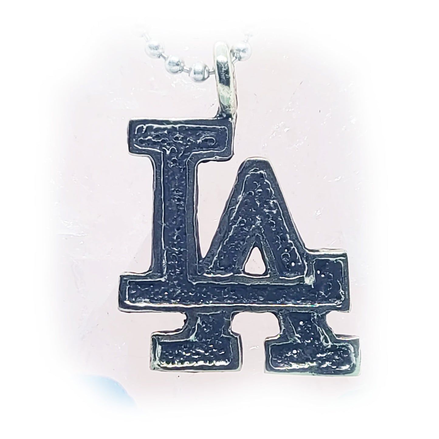 LA Los Angeles Letter Combination Sterling Silver Pendant V1
