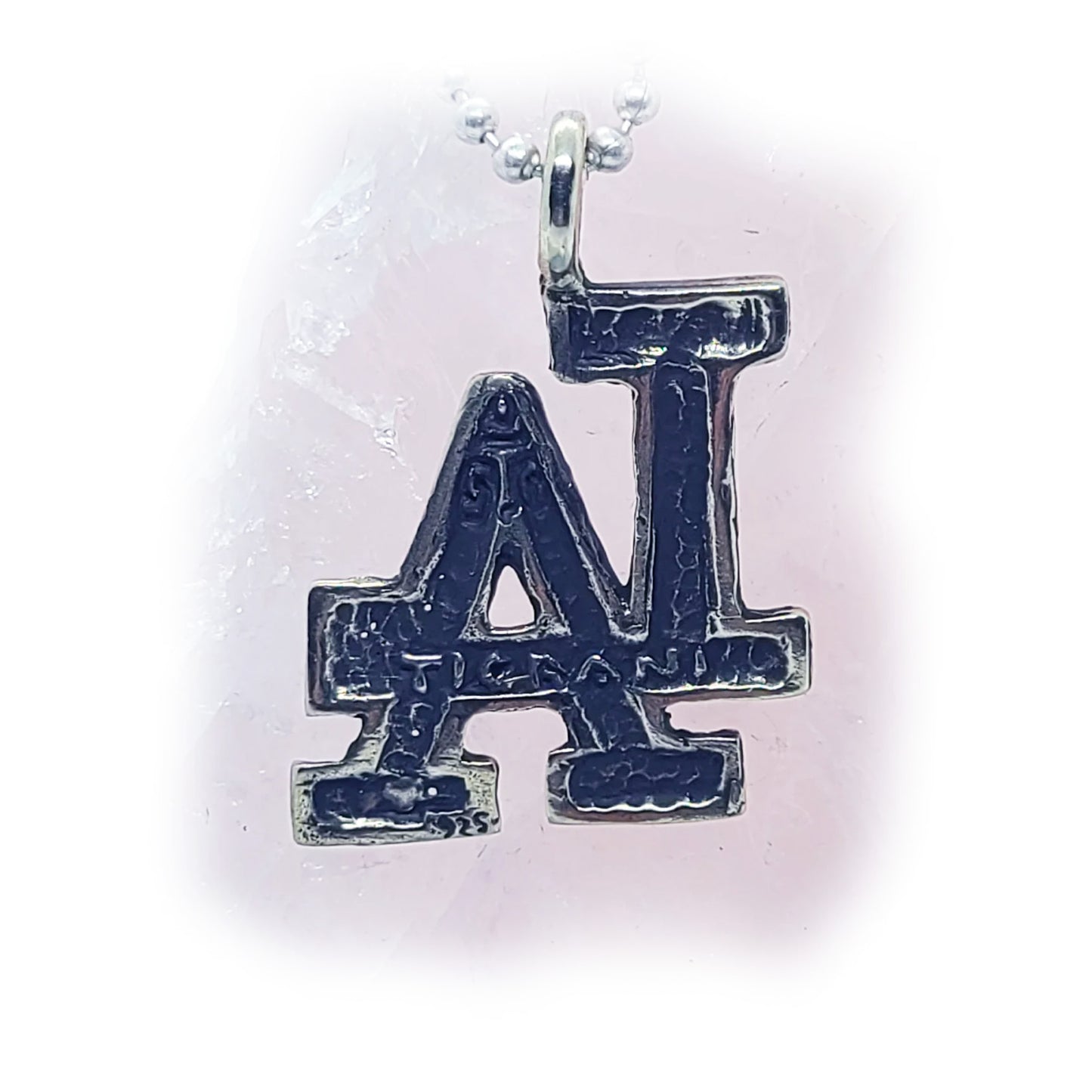 LA Los Angeles Letter Combination Sterling Silver Pendant V1
