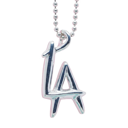 LA Los Angeles Letter Combination Sterling Silver Pendant V2